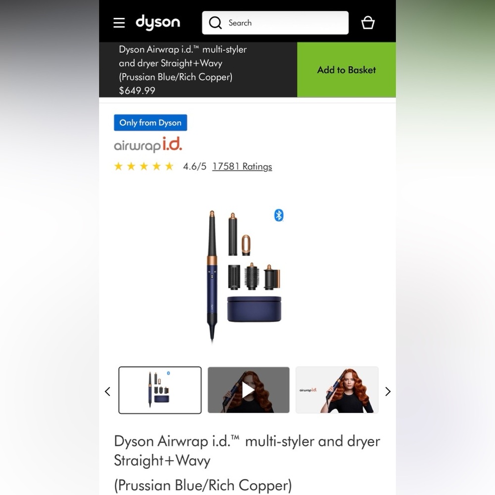 Dyson Airwrap Styler in Blue and Copper